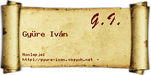 Gyüre Iván névjegykártya
